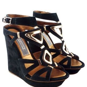 NWT Ivy Kirzhner Nile Suede platform Women's Wedge Sandals
